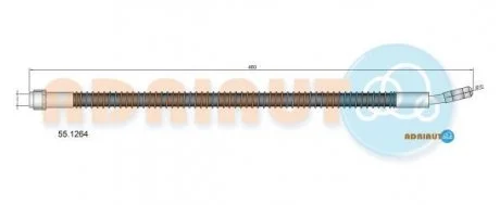 VW Торм.шланг задн.Touareg 02- ADRIAUTO 55.1264