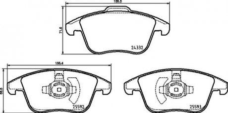 Комплект гальмівних колодок з 4 шт. дисків BREMBO P24211