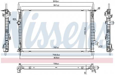 Радіатор FORD TRANSIT (TTG) (13-) 2.0 TDCi NISSENS 606537