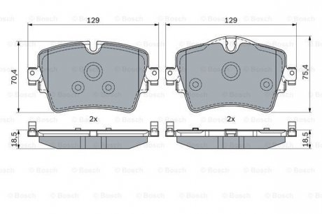 Колодки гальмівні (передні) BMW 2 (F45/F46)/5 (G30/F90)/X1(F48)/X2 (E39)/X3 (G01/F97) 13- BOSCH 0986494940