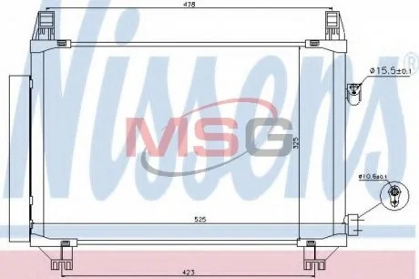 Конденсер TY YARIS(10-)1.4 D4D[OE 884600D210] NISSENS 940271 (фото 1)