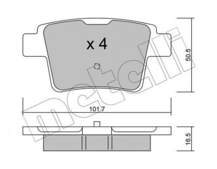 Тормозные колодки (задние) Ford Mondeo III 1.8-2.2 00-07 Metelli 22-0677-0 (фото 1)