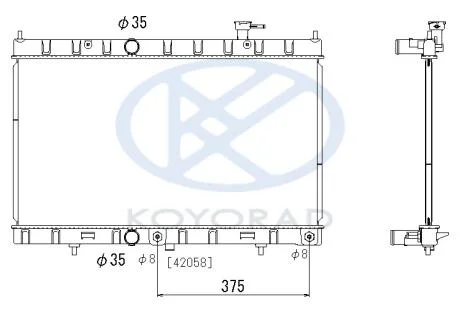 Радиатор системы охлаждения KOY KOYORAD PL023048