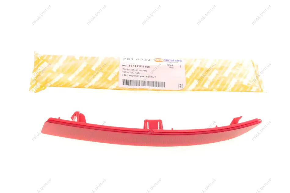 Световозвращатель бампера (заднего) BMW 5 (F10) 13-16 (R) AUTOTECHTEILE 701 6323 (фото 1)
