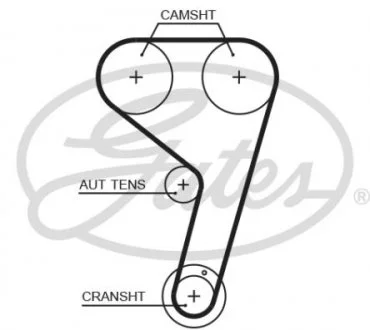 Пас ГРМ з довжиною кола понад 60 см, але не більш як 150см Gates T354HOB