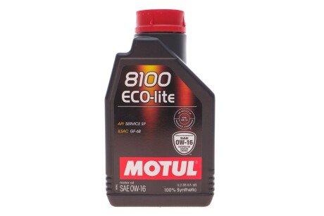 Масло 0W16 8100 Eco-lite SAE (1л) (API SP-RC/API SP/ILSAC GF-6b)(110376) MOTUL 841011