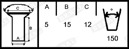 Комплект гальмівних черевиків, барабанні гальма BE = 1955718607015506 BERAL KBL19557.0-1550
