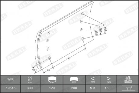 Накладки тормозные BE = 1951515700015416 BERAL KBL19515.0-1541