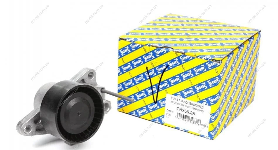 Натяжник ремня генератора Renault Megane 1.6dCi 11- SNR NTN GA355.28 (фото 1)