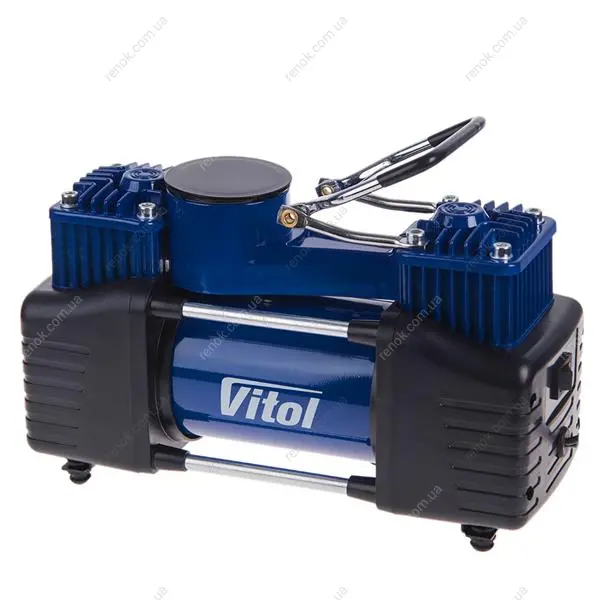 Компресор автомобільний Vitol 2- циліндр. 12V 25A 90л/хв./шланг 5,0м/клеми VITOL K-72 (фото 1)