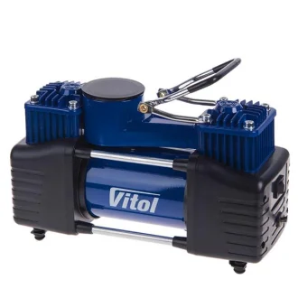 Компресор автомобільний Vitol 2- циліндр. 12V 25A 90л/хв./шланг 5,0м/клеми VITOL K-72