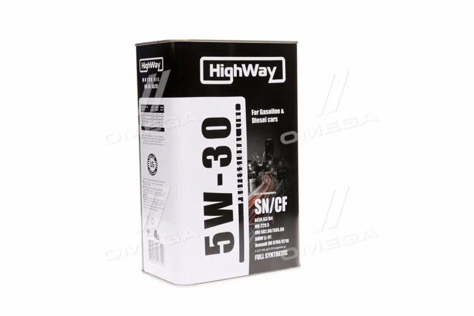 Олива моторн. 5W-30 SN/CF (Канистра 4л) HighWay 10117 (фото 1)