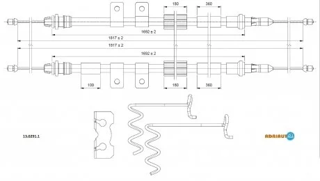 Трос зупиночних гальм ADRIAUTO 13.0291.1