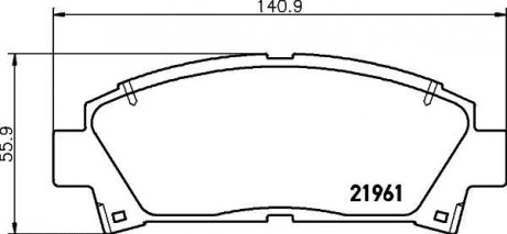 Колодки гальмівні дискові передние Lexus GS 300, 430 (05-11), Camry 2.0, 2.4(01-06), Avensis 1.8, 2.0 (00-03) Nisshinbo NP1077 (фото 1)