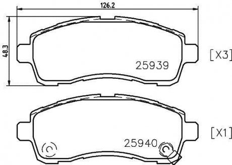 Колодки тормозные дисковые передние Suzuki Swift/Mazda 2/ Daihatsu Materia 1.2, 1.3, 1.5, 1.6 (06-) Nisshinbo NP5029