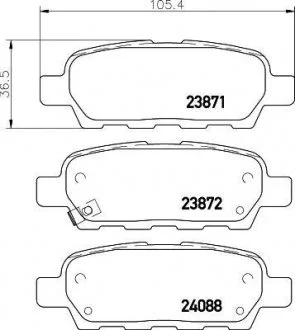 Колодки гальмівні дискові задні Renault Koleos/Nissan X-trail, Qashqai 2.0, 2.2, 2.5 (09-) NISSHINBO Nisshinbo NP2004