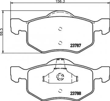 Колодки гальмівні дискові передние Mazda Tribute 2.0, 3.0 (06-08)/Ford KA 1.2, 1.3 (08-) Nisshinbo NP5028