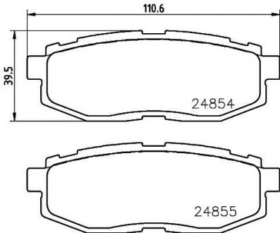 Колодки тормозные дисковые задние Subaru Forester 2.0 (13-19), Tribeca 3.0, 3.6 (06-14) Nisshinbo NP7013