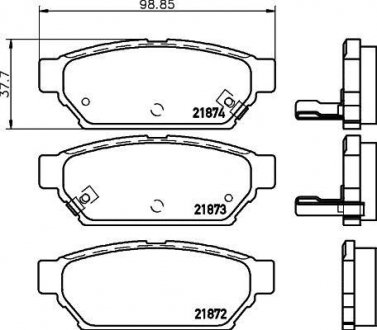 Колодки тормозные дисковые задние Mitsubishi Carisma, Colt IV, Lancer 1.6, 1.8 (95-06) Nisshinbo NP3026 (фото 1)