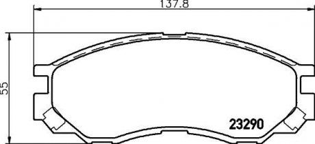 Колодки тормозные дисковые передние Mitsubishi L200, L300, L400 2.0, 2.4, 2.5 (91-05) Nisshinbo NP3012 (фото 1)