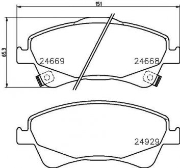 Колодки гальмівні дискові передние Toyota Auris, Avensis, Verso 1.6, 1.8, 2.0 (08-) Nisshinbo NP1119