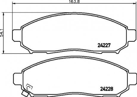 Колодки тормозные дисковые передние Nissan Pathfinder, Navara 2.0, 2.5, 3.0 (05-) Nisshinbo NP2020