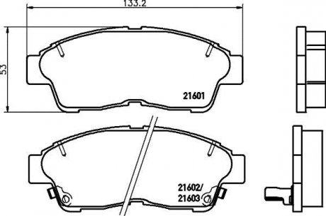 Колодки тормозные дисковые передние Toyota Corolla, RAV-4 1.6, 1.9, 2.0 (97-00) Nisshinbo NP1000