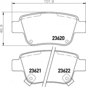 Колодки гальмівні дискові задні Toyota Avensis, Corolla 1.6, 1.8, 2.0 (03-08) Nisshinbo NP1031 (фото 1)