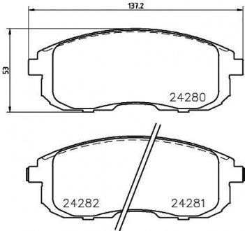 Колодки тормозные дисковые передние Nissan Juke, Tiida 1.5, 1.6, 1.8 (09-) Nisshinbo NP2046