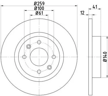 Тормозной диск перед. Sandero/Logan/Twingo/Fortwo 96- 0.9-1.6 (PRO) HELLA PAGID Hella pagid 8DD355115-271