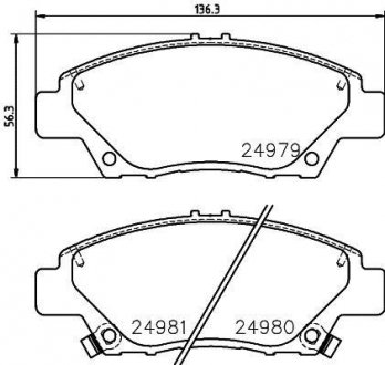 Колодки тормозные дисковые передние Honda Civic VII 1.4, 1.6, 1.7 (01-05) Nisshinbo NP8013