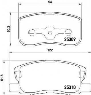 Колодки гальмівні дискові передні Mitsubishi Colt 1.1, 1.3, 1.5 (04-12) Nisshinbo NP3020