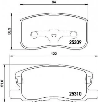 Колодки гальмівні дискові передні Mitsubishi Colt 1.1, 1.3, 1.5 (04-12) Nisshinbo NP3020