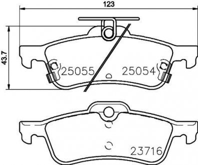 Колодки гальмівні дискові задні Honda Civic IX 1.4, 1.6, 1.8, 2.2 (12-) Nisshinbo NP8041