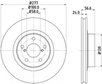 Диск тормозной передний Subaru Forester, Impreza, Legacy 2.0, 2.2 (02-) Nisshinbo ND7003K