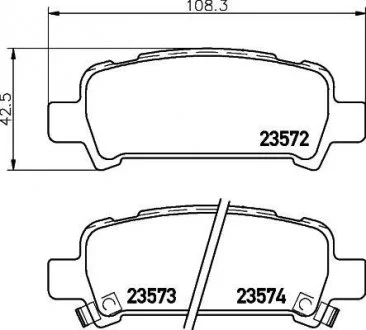 Колодки гальмівні дискові задні Subaru Legacy, Outback 2.0, 3.0 (03-) Nisshinbo NP7003