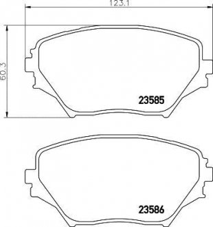 Колодки гальмівні дискові передние Toyota RAV-4 1.8, 2.0 2.4 (00-05) Nisshinbo NP1036