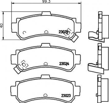 Колодки гальмівні дискові задні Nissan Almera 1.4, 1.6, 2.0 (95-00) Nisshinbo NP2064 (фото 1)