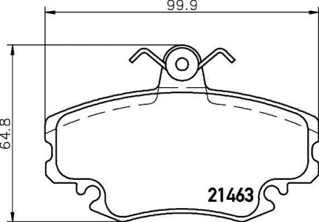 Тормозные колодки Logan/Sandero/Megane I/Clio 98- (с датчиком) Hella pagid 8DB355018-131