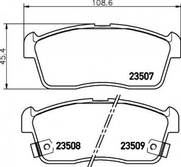 Колодки тормозные дисковые передние Chevrolet Cruze 1.3, 1.5 (00-08) Nisshinbo NP1023