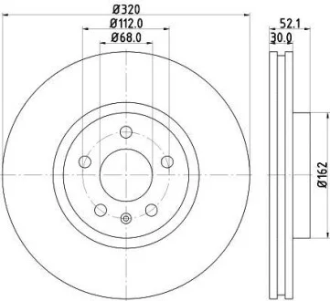 Тормозной диск перед. A4/A5/A6/A7/Q5 07- 1.8-4.0 (PRO) 320mm HELLA PAGID Hella pagid 8DD355117-191