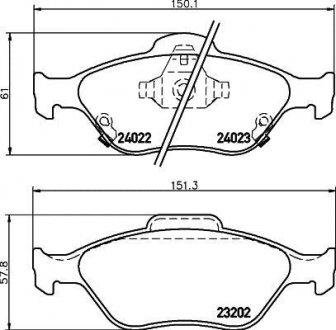 Колодки гальмівні дискові передние Toyota Yaris 1.0, 1.3, 1.4 (05-) Nisshinbo NP1129
