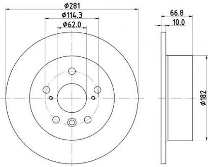 Диск гальмівний задній Lexus ES 3.5/ Toyota Camry 2.4, 3.5 (06-00) Nisshinbo ND1077K