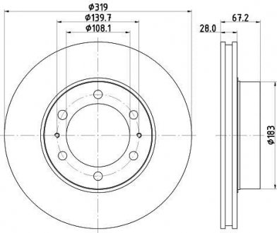 Диск тормозной передний Toyota Land Cruiser 3.0, 4.0 diz (04-10) Nisshinbo ND1034K