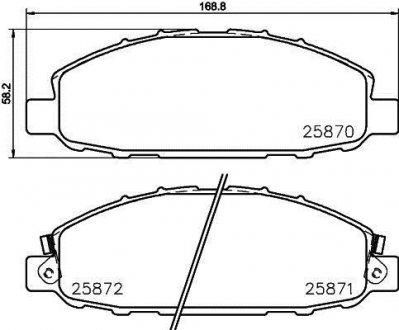 Колодки гальмівні дискові передние Nissan Caravan 2.4, 3.0 (01-) Nisshinbo NP2042