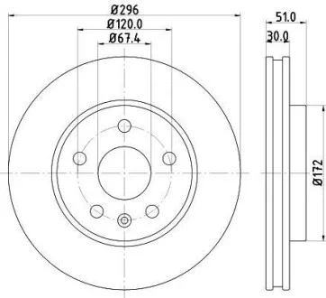 Тормозной диск перед. Insignia A/Malibu 08- 1.4-2.4 (PRO) HELLA PAGID Hella pagid 8DD355116-031