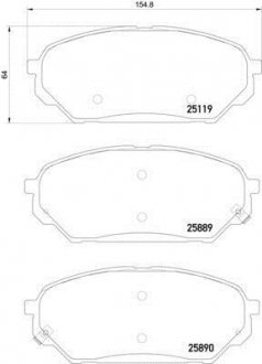 Колодки гальмівні дискові передние Hyundai ix55 3.0, 3.8 (08-) Nisshinbo NP6086