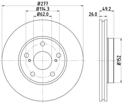 Диск гальмівний з покриттям PRO передній Hella pagid 8DD355119-661