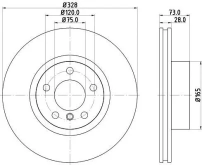 Тормозной диск перед. X3 F25/X4 F26 10- 1.6-3.0 (PRO) HELLA PAGID Hella pagid 8DD355119-531