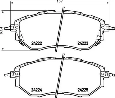 Гальмівні колодки дискові перед. Subaru Tribeca 05-/Forester 12-/Legacy 3,0 03- Hella pagid 8DB 355 012-031